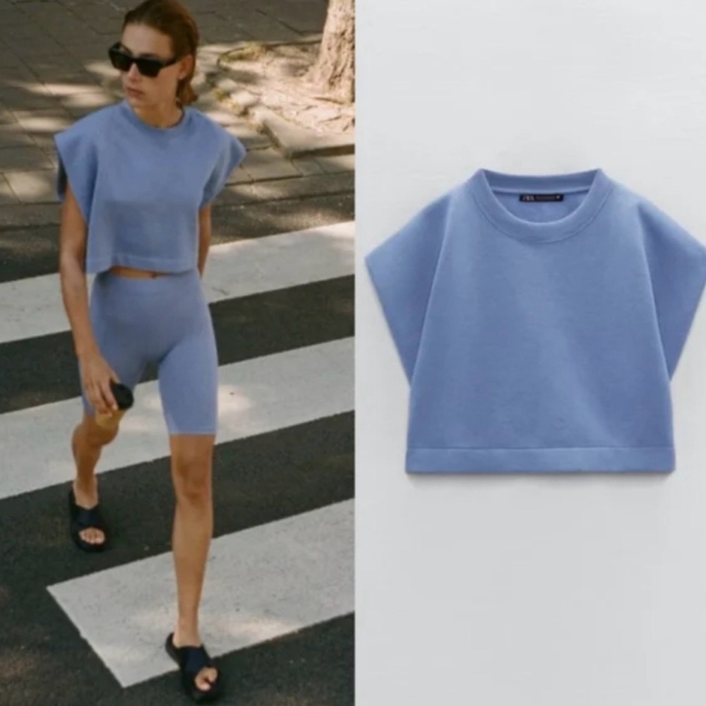 NWOT Zara Blue Women's Top
